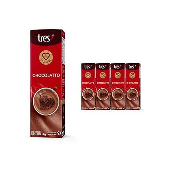 ​3 Corações ​Pack Cápsula Chocolatto TRES - ​40 un
