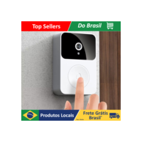Campainha Com Câmera Vídeo Porteiro Sem Fio Wi-Fi HD Inteligente Smart Home Vê Pelo Celular Recarregável