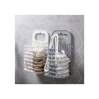 Cesto Roupa Suja Dobravel de Parede Organizador Multiuso para lavanderia Cesta Supenso Retratil