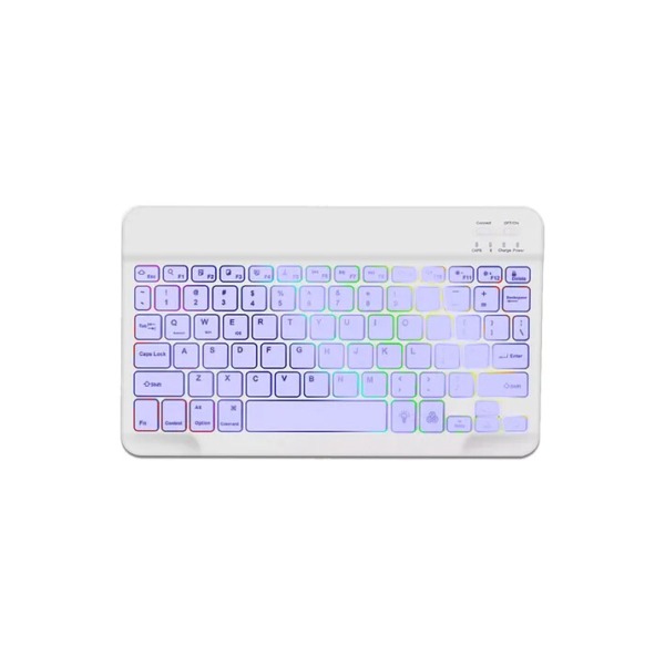 Teclado Touch Rgb Sem Fio Para iPad Ios Android Windows Cor Violeta