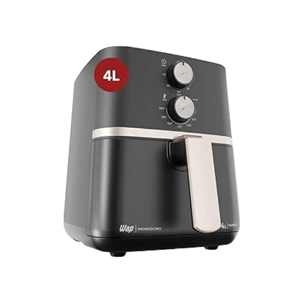 WAP Fritadeira Elétrica Air Fryer FAMILY 4 Litros, Temperatura Ajustável, Duplo Revestimento Antiaderente, 1500W 127V