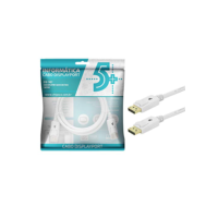 5+ Cabo Displayport + Displayport 1.2 - Branco - 2M - com Trava