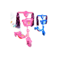 Patinete Infantil 3 Rodas Com Led Som E Cesta Menino Menina Cor Rosa
