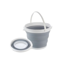 Balde De Silicone Dobrável Retrátil Flexível 5 Litros Compacto Multiuso Com Alça Ideal Para Limpeza