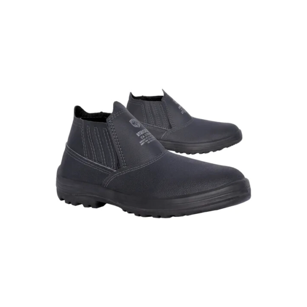 Bota Botina Masculina Couro Trabalho Segurança Epi Bico Pvc
