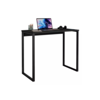 Escrivaninha Mesa Estudo Industrial Cor Preto Fosco Aço/mdf