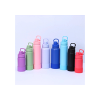GARRAFA SPORT Térmica 400/600/800 ML Bota De Silicone Protetora Com Aço inoxidável Com Canudo