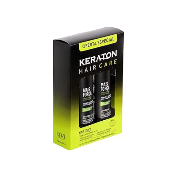 Keraton, Kit Shampoo & Condicionador, Mais Força, Hair Care, 2 X 300ml, Preto