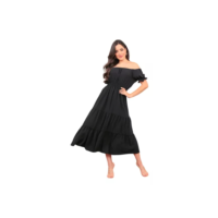 Vestido Longo Feminino Ciganinha Moda Evangélica Festa Luxo