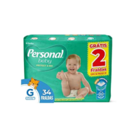 Fralda Infantil Personal Baby Protect e Sec G Mega 9x34pads Leve 34 pague 32 Unidades