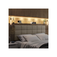 Cabeceira Cama de Casal Queen 1,60m - Bege Claro - Gaio e Cia