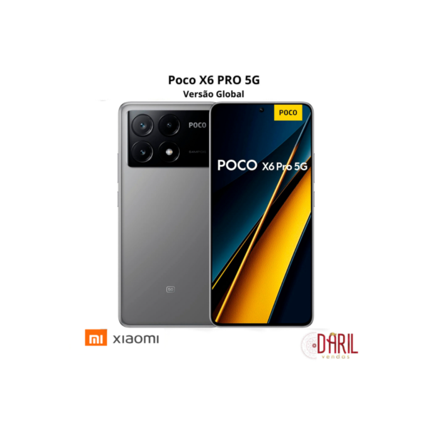 Celular Smartphone Poco X6 Pro 5G Câmera tripla de 64 MP com OIS - Xiaomi Original