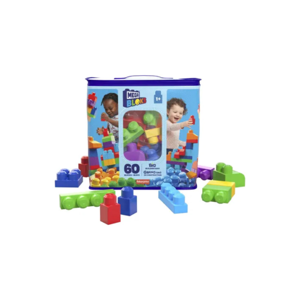 Bolsa de construção Mega Bloks, 60 peças, versão azul para personagens