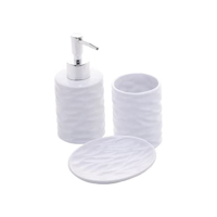 Conjunto 3 Peças para Banheiro de Cerâmica Cannes Branco - Lyor