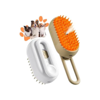 Escova Pet Vaporizada Para Remoção De Pelos Gatos Cães Recarregável Elétrica Pente Com Vapor (Café)