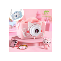 Mini Câmera Infantil Mini Recarregável Com Capa Video Jogos Fotos
