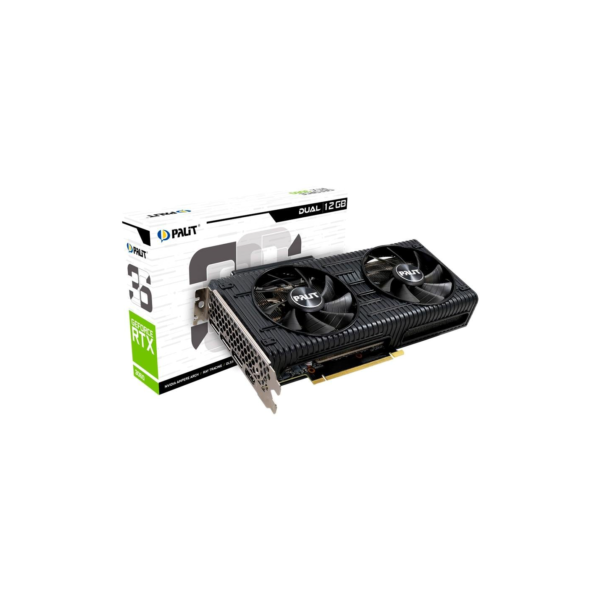 Placa de Video RTX 3060 Palit NVIDIA GeForce, 12GB GDDR6, RGB, DLSS, G-Sync, Ray Tracing - NE63060019K9-190AD