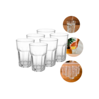 Jogo de Copos 6 Unidades 360ml Vidro Bristol Transparente - Bela Flor