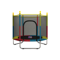 Cama Elástica Infantil Doméstica Pula Pula 1,40m Com Rede Preto Vermelho