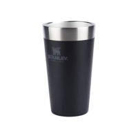 Copo Térmico de Cerveja Isolado, 473 ml, Copo Empilhável para Bebidas Quentes ou Frias, Matte Black 2.0
