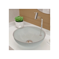 Cuba Pia De Apoio Vidro Redonda 29cm Transparente Para Banheiro Lavabo Cristal Beltempo