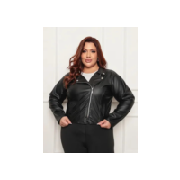 Jaqueta Feminina Plus Size Couro Fake Casaco Jaquetinha Frio