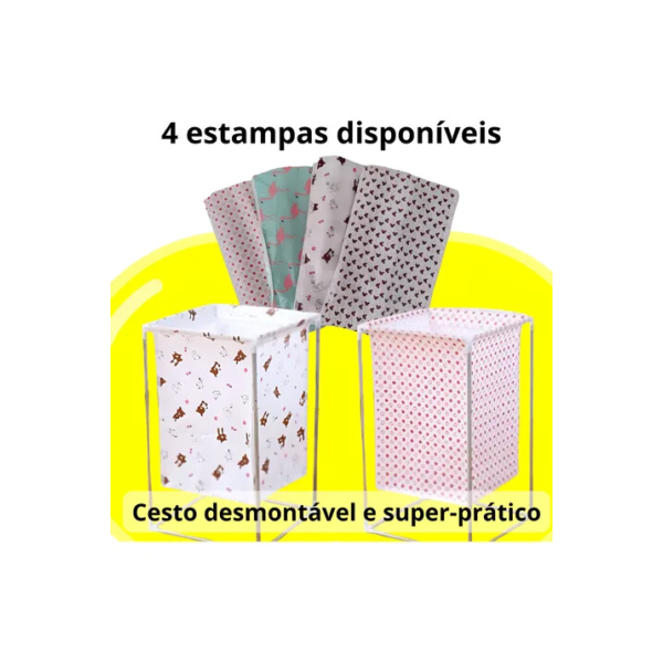 Cesto De Roupa Suja Lavanderia Dobrável Moderno Canto Parede