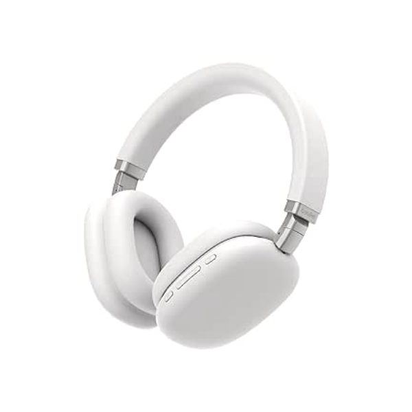 Basike Fones de Ouvido Sem Fio, Headphone Bluetooth on-ear com Microfone, ANC Cancelamento do Ruído, Até 50 Horas de Música, HQ001B (Branco)