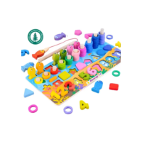 Brinquedo Pedagógico Madeira Montessori Educativo Números Cor Colorido Atacarejo Kids