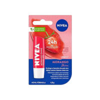 NIVEA Hidratante Labial Morango Shine 4,8g - Cuidado intensivo para seus lábios, hidratação prolongada, delicioso aroma de morango, pigmentos brilhantes e cor delicada