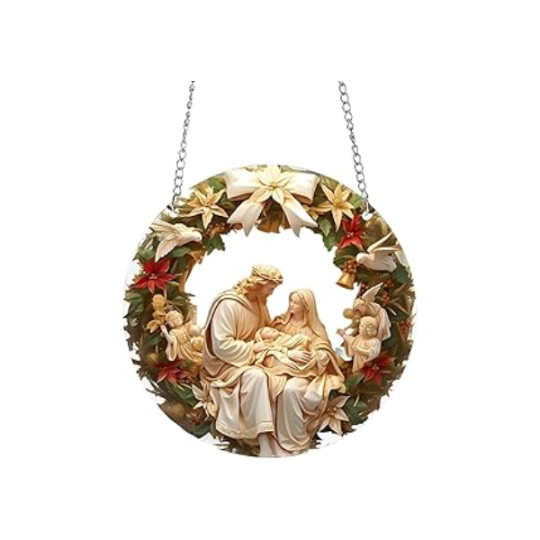 Ornamento de Presépio,Enfeites de Presépio de Natal | Nascimento de Jesus Decorações Hangable Ornamentos Acrílicos 2D - Presépio pingente pendurado ornamento árvore de natal decoração nascimento de je