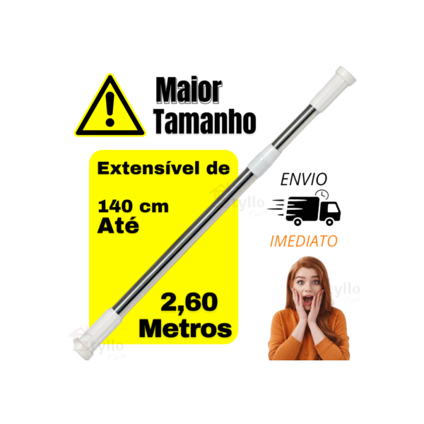 Varão Extensível Bastão Ajustável Box Banheiro