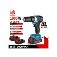 Onevan furadeira elétrica sem escova, 25 engrenagens, 450nm, chave de fenda elétrica, mini furadeira, ferramenta elétrica sem fio para makita, bateria de 18v