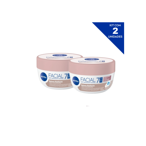 KIT NIVEA Hidratante Facial Beleza Radiante 7 em 1 - 100g - 2 Unidades