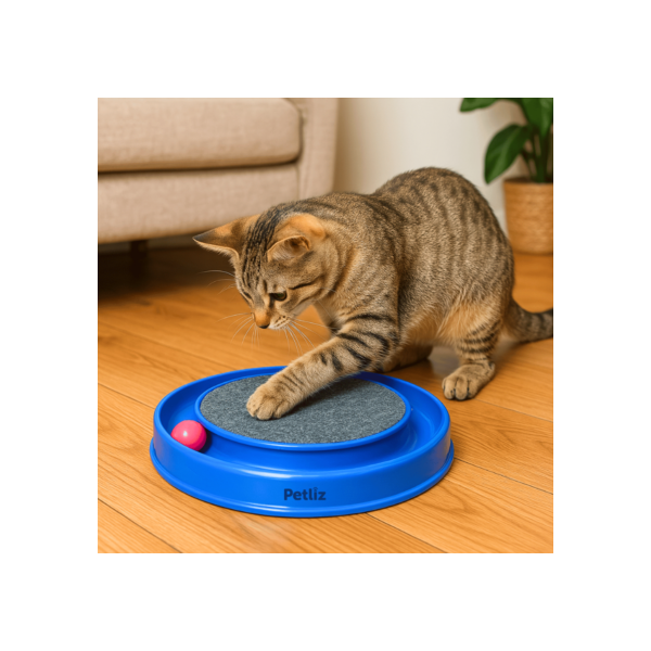 Brinquedo Arranhador Redondo Com Bolinha Interativo Relax Antiestresse Para Gatos