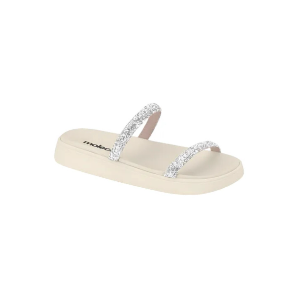 Sandália Papete Feminina Moleca Gliter Plataforma Conforto