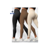 Calças de Yoga Minimalistas de Cor Sólida Calças de Yoga de Levantamento de Quadril Mulheres Sem Costura Malha Skinny High Waist Breathable Interior Wear Out