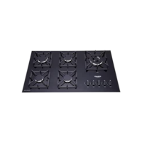 Cooktop a Gás 5 Bocas Preto com Mesa de Vidro e Tripla Chama Dako Diplomata Bivolt
