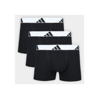 Kit Cueca Boxer Adidas  3 Peças - Preto+Branco