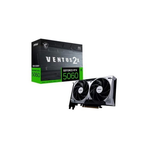 Placa de Vídeo MSI RTX 5060 8G VENTUS 2X OC Geforce NVIDIA, 8GB, GDDR7, 128 bits, 2535 MHz, DLSS 4, Ray Tracing - G5060-8V2C