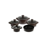 Jogo De Panelas Ceraflame Cerâmica Duo Smart 5 Pç Chocolate Ceraflame
