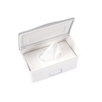 Ubbi Dispensador de lenços umedecidos, estojo para lenços umedecidos, suporte para lenços umedecidos com placa pesada, mantém os lenços frescos e antiderrapantes com pés de borracha, cinza