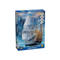Quebra-cabeça 1000 peças Navio Pirata - Grow