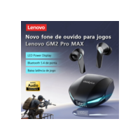 Novo lenovo gm2 pro max sem fio bluetooth 5.4 fones de ouvido led display digital à prova dwaterproof água com cancelamento ruído gaming headset