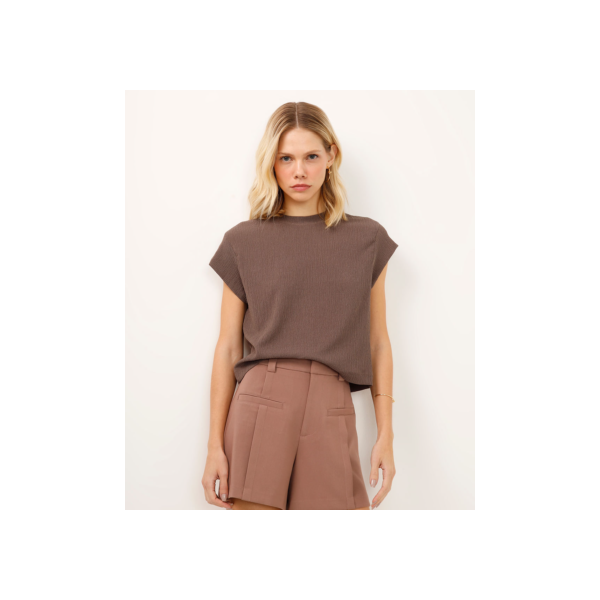 blusa muscle tee texturizada cinza