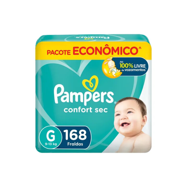 Fralda Pampers Confort Sec ,tamanho G/ 168 Unidades Gênero Sem Gênero Tamanho G