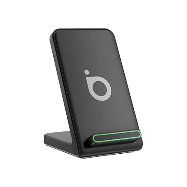 Basike Carregador Sem Fio, 15W Estação de Carregamento Rápido, Compatível iPhone16,15,14,13,12,11 (Pro, Pro Max)/XS/XR/XS/X/8(Plus) (Preto)