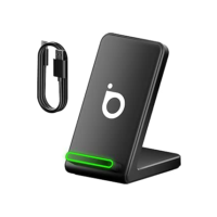 Basike Carregador Sem Fio, 15W Estação de Carregamento Rápido, Compatível iPhone16,15,14,13,12,11 (Pro, Pro Max)/XS/XR/XS/X/8(Plus) (Preto)