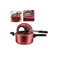 Panela de Pressão com Visor 3 Litros com Fechamento Interno Antiaderente Vermelho Cereja SuperFlon