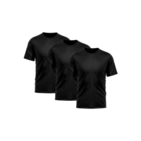 Kit 3 Camiseta Masculina Dry Proteção Solar UV Básica Lisa Treino Academia Camisa Camisetas - Preto